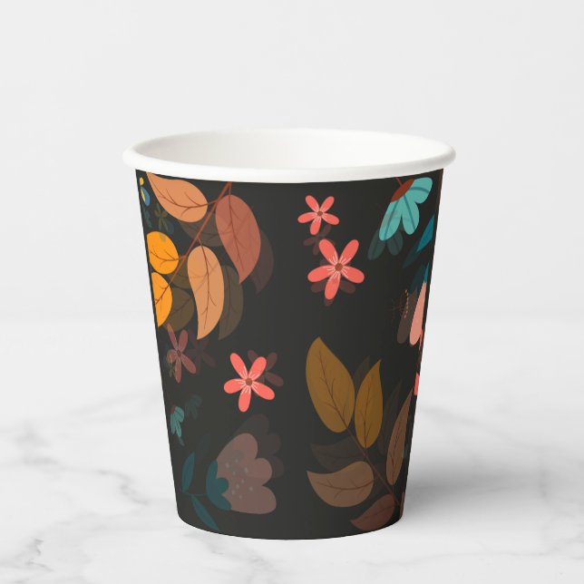 Vasos De Papel Floral (Anverso)
