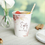 Vasos De Papel Floral 80th Birthday Party Pampas Grass<br><div class="desc">Celebra el hito de 80 con gracia, elegancia y estilo con nuestro personalizado floral 80 cumpleaños fiesta personalizado taza de papel! Diseñados específicamente para esta ocasión monumental, nuestros vasos de papel combinan la belleza de la naturaleza con el encanto elegante de la tipografía de escritura contemporánea. Personalizar haciendo clic en...</div>