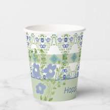 Floral azul con patrón