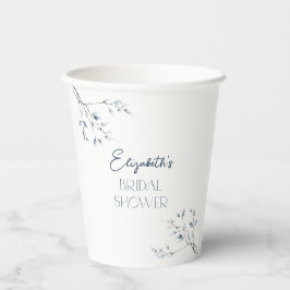 Vasos De Papel Floral Blue Winter Botanical Bridal Shower