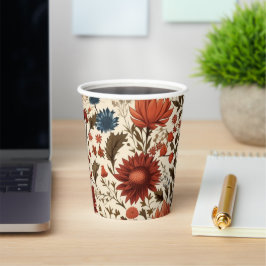 Vasos De Papel Floral botánica de otoño moderna