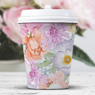 Vasos De Papel Floral Brillante y Audaz