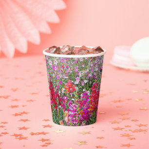 Vasos De Papel Floral colorida de Snapdragon Garden