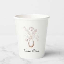 Vasos de papel floral con vibraciones elegantes de