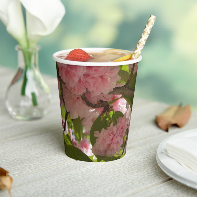 Vasos De Papel Floral de primavera del árbol de cerezo III con do (in situ)