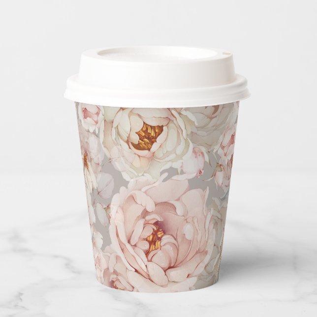 Vasos De Papel Floral elegante y eterna (Anverso)