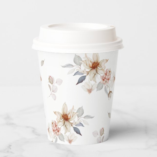 Vasos De Papel Floral elegante y eterna (Anverso)