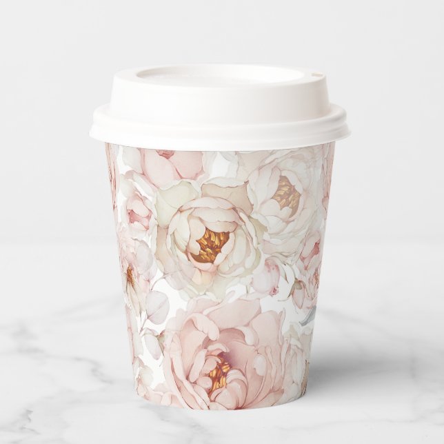 Vasos De Papel Floral elegante y eterna (Anverso)