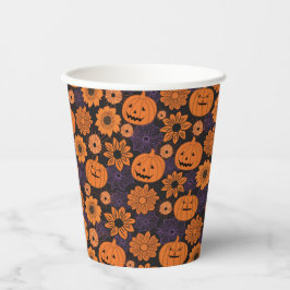 Vasos De Papel Floral Halloween