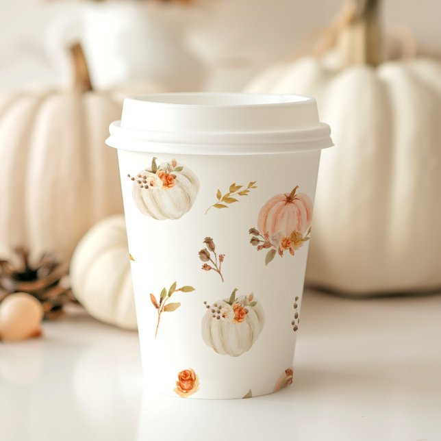 Vasos De Papel Floral pastel naranja otoño pequeño cumpleaños de  (Subido por el creador)