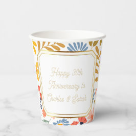 Vasos De Papel Floral personalizable "ocasión especial"