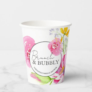 Vasos de Papel Floral Personalizados para Desayuno