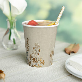 Vasos De Papel floral prado ámbar