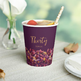 Vasos De Papel Floral púrpura