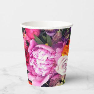 Vasos De Papel Floral romántica multicolor