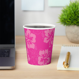 Vasos De Papel Floral rosa