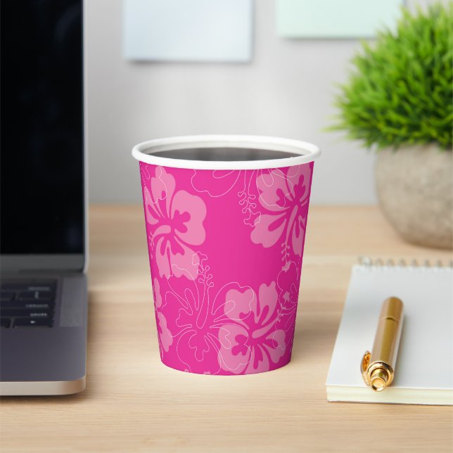 Vasos De Papel Floral rosa (in situ)