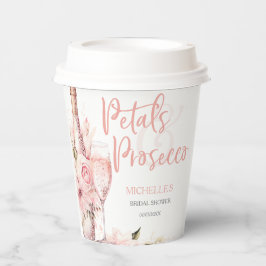 Vasos De Papel Floral Rosa Boho y Prosecco Pétalos