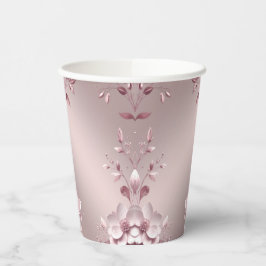 Vasos de Papel Floral Rosa Delicado