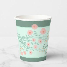 Vasos De Papel Floral rosa elegante