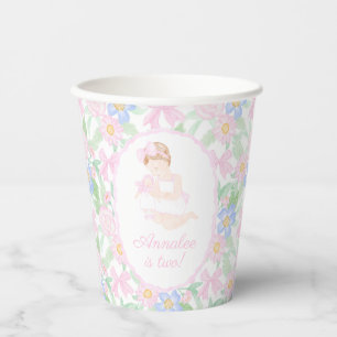 Vasos De Papel Floral rosa preppy Grandmillennial Dolly y yo