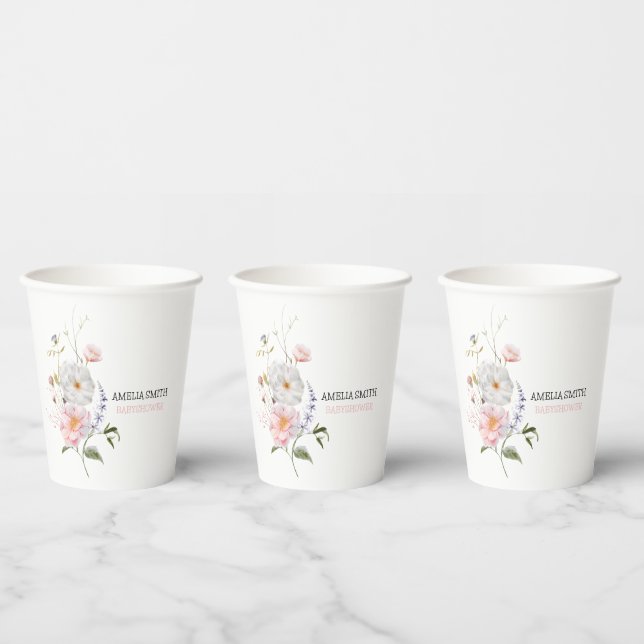 Vasos De Papel Floral silvestre Bouquet Babyducha (Multi)