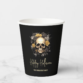 Vasos De Papel Floral Skull Halloween Party