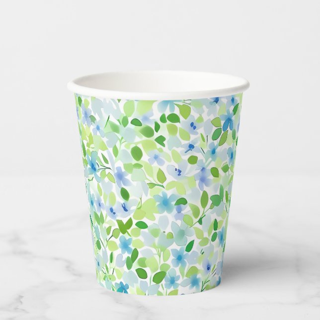 Vasos De Papel Florale Party in zarten  Pastelltönen (Anverso)