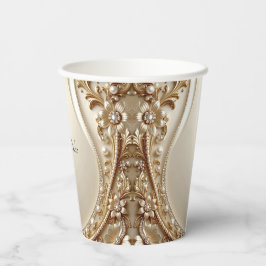 Vasos de papel florales ornamentados elegantes de 