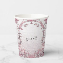 Vasos de papel florales rosados únicos