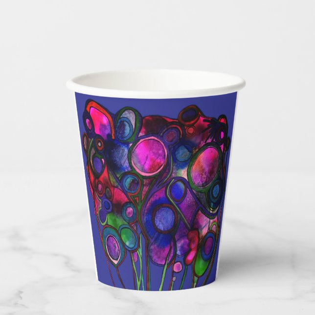 Vasos De Papel Flores (Anverso)