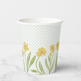 Vasos De Papel Flores amarillas simples