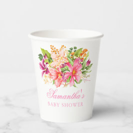 Vasos De Papel Flores Bouquet Green Rosa Cute Verde Floral Baby S