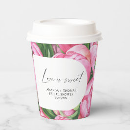 Vasos De Papel Flores de acuarela - Desayuno de novia