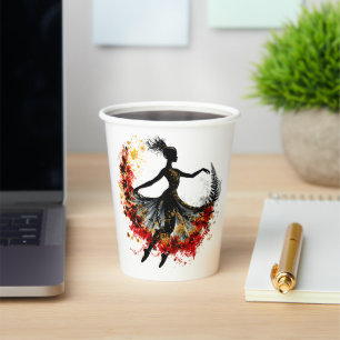 Vasos De Papel flores de baile chica impulso inspiración primaver