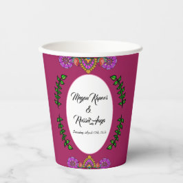 Vasos De Papel Flores de bodas de Kalamkari