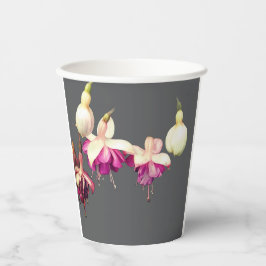 Vasos De Papel Flores de cand crema púrpura