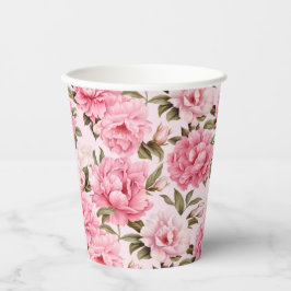 Vasos De Papel Flores de flor rosa pálido