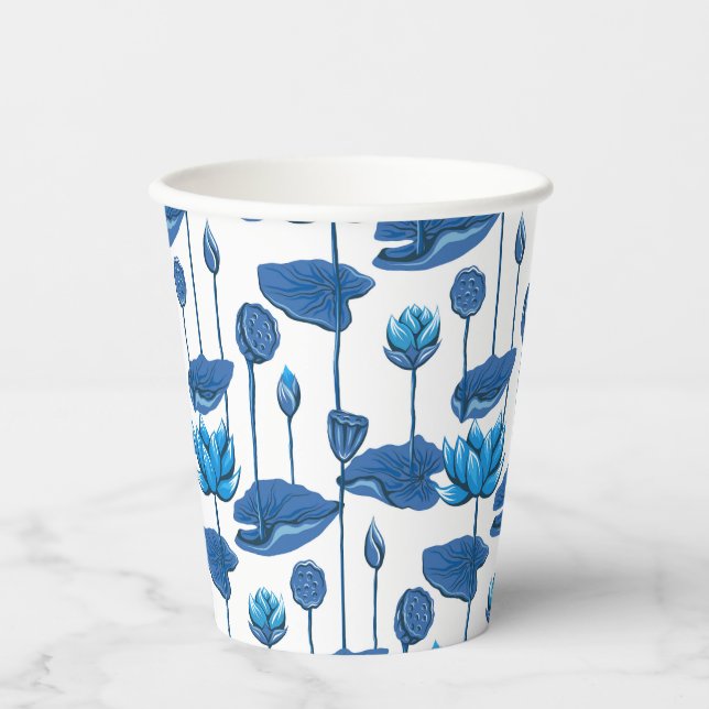 Vasos De Papel flores de loto (Anverso)