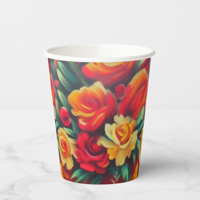 Vasos De Papel Flores de otoño (Izquierda)