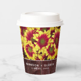 Vasos De Papel Flores de otoño rusticas en Boda de vallas