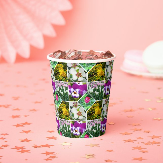 Vasos De Papel Flores de primavera (in situ)