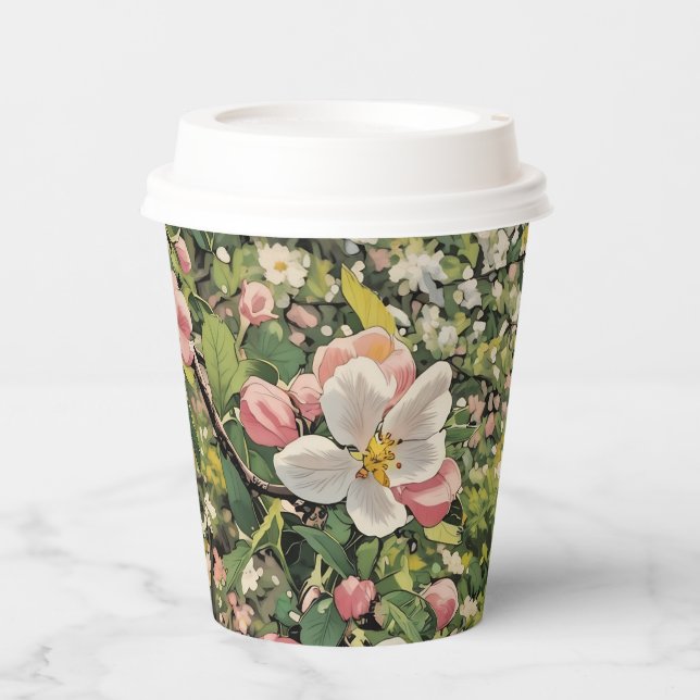 Vasos De Papel Flores de primavera - Copa de papel (Anverso)