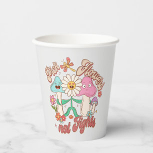 Vasos De Papel Flores escogidas, no peleas Musambre y floral