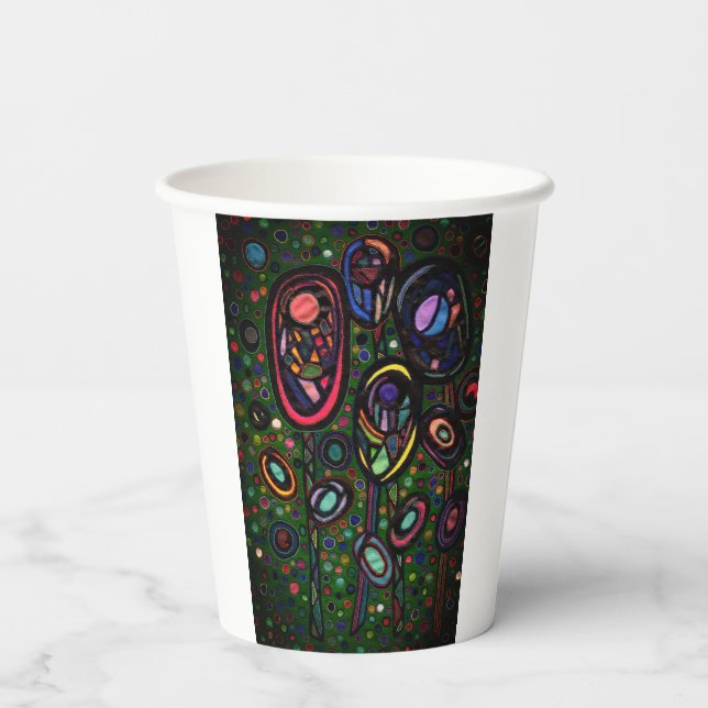 Vasos De Papel Flores estampadas (Reverso )