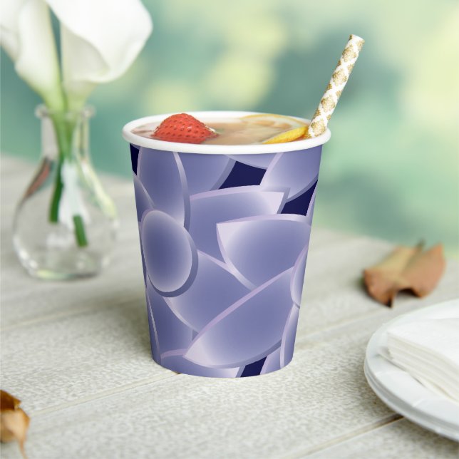 Vasos De Papel Flores moradas (in situ)