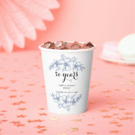 Vasos De Papel Flores moradas de lavanda 50 aniversario boda