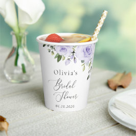 Vasos De Papel Flores moradas, flores de lagarto, boho, ducha de