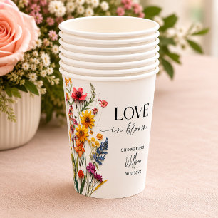 Vasos De Papel Flores Prensadas Jarrón Bohemio Baño Nupcial