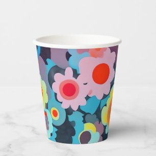 Vasos De Papel Flores retro modestas